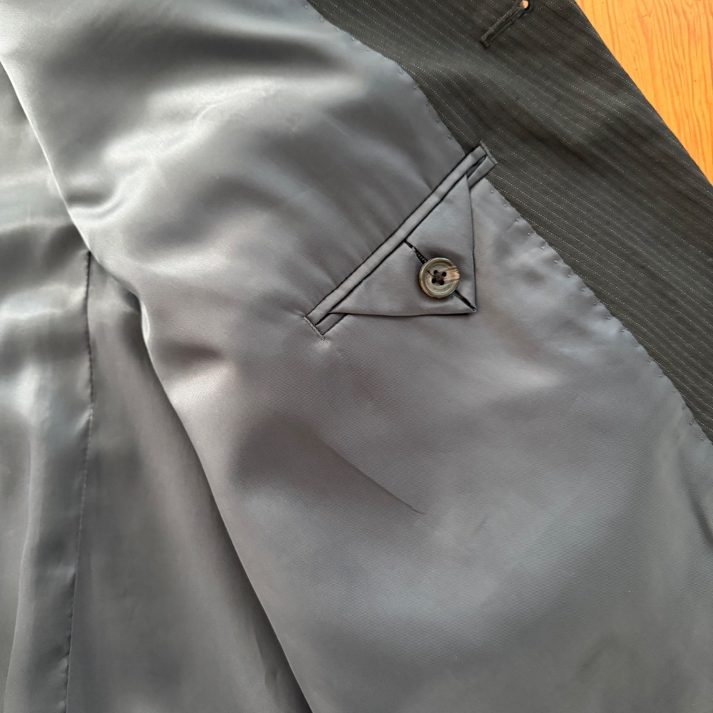 Ralph Ralph Lauren Mens 46R Wool Pinstripe Blazer Jacket Black Dillard's Gray - Picture 9 of 12
